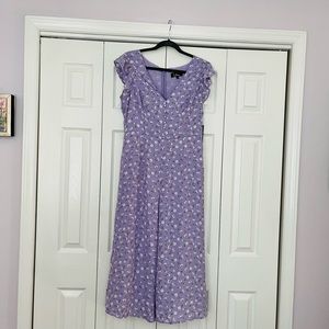 NWT Lulu’s - Floreal Love Lavender Floral Print Ruffled Culotte Jumpsuit